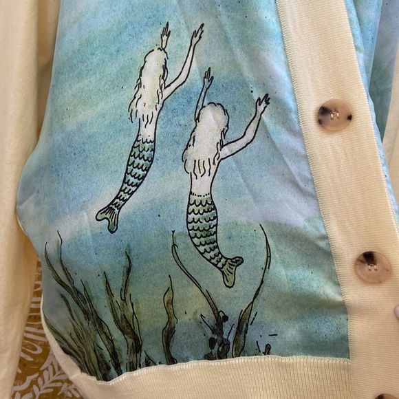 Lanvin Rare Stunning Babar Edition Yellow Virgin Wool/Silk Cardigan size L - Picture 6 of 13